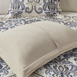 ZUN 6 Piece Reversible Quilt Set with Throw Pillows Navy/Tan King/Cal King B03597401