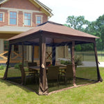 ZUN Outdoor 11x 11Ft Pop Up Gazebo Canopy With Removable Zipper Netting,2-Tier Soft Top Event 96640784