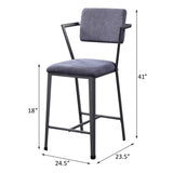 Grey and Gunmetal Open Back Counter Height Chairs B062P186542