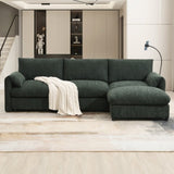 96.5'' Chenille Sectional Sofa with Storage Ottoman and Pockets,Adjustable Phone Holder,Wide,4 62355907