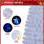 ZUN 6 FT Pre-lit Christmas Tree, Artificial Fiber Optic Christmas Tree with Lighted Top Star and 220 93226894