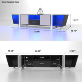 ZUN TV Console with Large Storage Cabinets, Biplane Shape Design LED TV Stand with Remote Control, 47621214