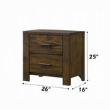 Wooden Nightstand with 2 Drawers in Oak Finish B016P252981