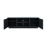 ZUN 73 inch TV Stand for TVs up to 85 inches, No Assembly Required, Black Finish B108P255352