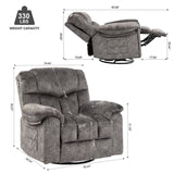 ZUN Swivel and Rocking Recliner Chair with Massage and Heating Bonded Leather Sofa W1403P172912