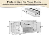 U-Style 58.3" Modern Buffet Sideboard with 4 Doors & 2 Drawers, Adjustable Shelves, Power Outlet, N711P437648K