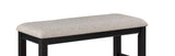 Farmhouse Style 1pc Black Light Gray Counter Height Bench Footrest Upholstered Seat Wooden Furniture B011P149003