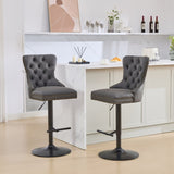 A&A Furniture,Aged and Retro PU Swivel Barstools Adjusatble Seat Height from 26-33 Inch, Modern Bar W1143P195203