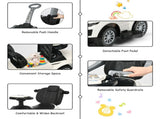 3-in-1 Kids Ride On Push Car for 12-36 Months Removable Handle Anti-Roll Board Horn Music White 25323980