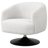 Beige and Matte Black Upholstered Swivel Accent Chair B062P145618