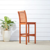 Emilio Reddish Brown Tropical Wood Bar Chair B093121201