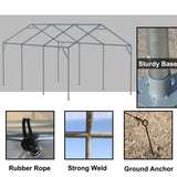 Carport Canopy 10x20 FT Heavy Duty Boat Car Canopy Garage with Removable Sidewalls and Roll-up 94799335