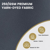 11FT Patio Umbrella Outdoor Square Double Top Umbrella in Gray T3609P347438