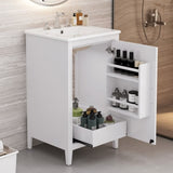 20.3" Bathroom Vanity with Sink, Functional Drawer, Door Shelf, Soft-closing Door, White N759P218643K