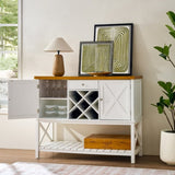 Bar cabinet Console Table with 2-Door Cabinet & 1 Drawers, Coffee Bar, Wine rack,Entryway Table with W3417P316958