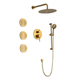 Shower System with Shower Head, Hand Shower, Slide Bar, Bodysprays, Shower Arm, Hose, Valve Trim, W2287141185