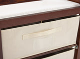 Brown painted pine wood frame children's bed with removable top, 87*53*87.5cm, includes 3 fabric 59911302