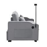 Modern Velvet Loveseat Futon Sofa Couch w/Pullout Bed,Small Love Seat Lounge Sofa with adjustable W311P195252