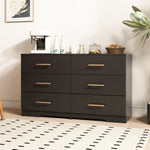 ZUN Black color Large 6 drawers chest of drawer dressers table with golden handle W1320110987