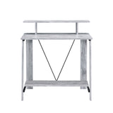 Antique White and Black Writing Desk with Upper Shelf B062P184524