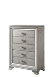 ZUN Contemporary 1pc Light Gray Brown Finish 5 Storage Drawer Chest Mirrored Accents Beautiful Solid B011P215612