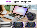 Portable USB Table Fan 100 Speed Settings Real-Time LCD Display Battery Indicator, 120 Degree 31502836