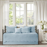 6 Piece Reversible Scalloped Edge Daybed Cover Set Blue Daybed B035P266681