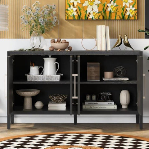 ZUN Storage Cabinet Sideboard Wooden Cabinet with 4 Metal handles ,4 Shelves and 4 Doors for Hallway, 40601107