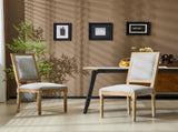 French Country Dining Chairs Elegant Cane Backrest & Upholstered Seats with Fluted Legs N767P263677G