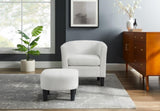 Modern Accent Chair,Upholstered Arm Chair Corduroy Single Sofa Chair with Ottoman Foot Rest Comfy W2582P179913