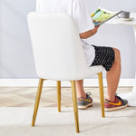 ZUN 4 modern dining chairs, sleek PU leather backrest, and gold metal legs bring a comfortable home W1151P250089