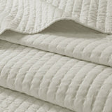 3 Piece Quilt Set Cream Full/Queen B035129045