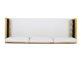 Three-Seater Outdoor Daybed - Acacia Wood Teak Finish Frame with Light Grey Cushions & Black Flat N770P373436L