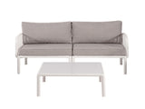3 Piece Patio Conversation Sets, Modern Outdoor Patio Sectional Furniture Set with Square Coffee N780P199459W