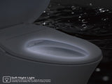 Trone Doccia Electric Bidet Toilet Seat Adjustable Heated Seat with Dual Control Mode Elongated T3177P286054