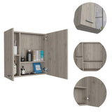 ZUN Sines Medicine Cabinet, Four Internal Shelves, Double Door -Light Gray B20092111