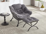 Lazy Chair with Ottoman, Modern Lounge Accent Chair with Armrests and a Side Pocket, Leisure W640P271551