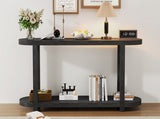 U_STYLE Modern Minimalist Ash Veneer Entryway Table with Streamlined Desktop Design, Suitable for N711P241273B