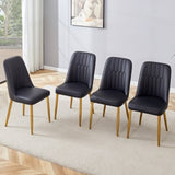 ZUN 4 modern dining chairs, sleek PU leather backrest, and gold metal legs bring a comfortable home W1151P183315