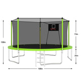 ZUN 14FT Trampoline Set with Swing,Sports Fitness with Enclosure Net, Recreational W1163120242