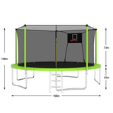 ZUN 14FT Trampoline ,Sports Fitness Trampolines with Enclosure Net, Recreational Trampolines for Outdoor W1163120242