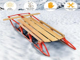 Classic Winter Sled - Sit/Lie Dual-Use, Pre-Drilled Steering Bar, Outdoor Snow Fun 19800956