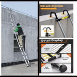 4.1-meter telescopic ladder, aluminum telescopic ladder, non slip feet, maximum capacity of 300 W2717P256991