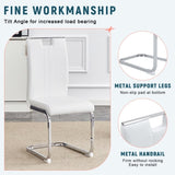 A set of 4 white PU material bow-shaped chairs - Adding fashion to minimalist and contemporary home W3226P279081