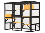 Cat Catio Outdoor Cat Enclosure for Multiple Indoor Outdoor Cats, Large Wooden Walk-in Cat House 75416411