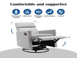Modern Upholstered Rocker Nursery Chair Plush Seating Glider Swivel Recliner Chair, Gray 09348183