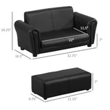 Kids Sofa Set with Footstool-Black 00812977