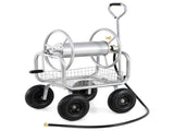 Heavy Duty Garden Hose Reel Cart with 10" Pneumatic Wheels, Large Capacity Hose Winder with Storage 54788785