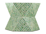 19x19x20" Tapered Green Garden Capiz Stool, Accent Side Table W2078P487549
