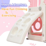 ZUN Toddler Climber and Slide Set 4 in 1, Kids Playground Climber Freestanding Slide Playset with PP297713AAH